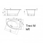Vispool akmens masės vonia TREVI M 1450 x 950 x 605 mm